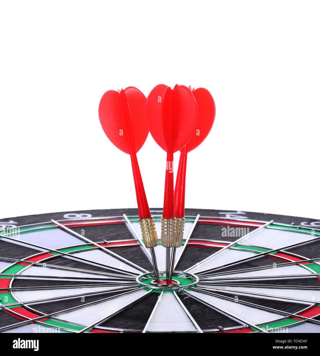 dart board with darts isolated on white Stock Photo Alamy