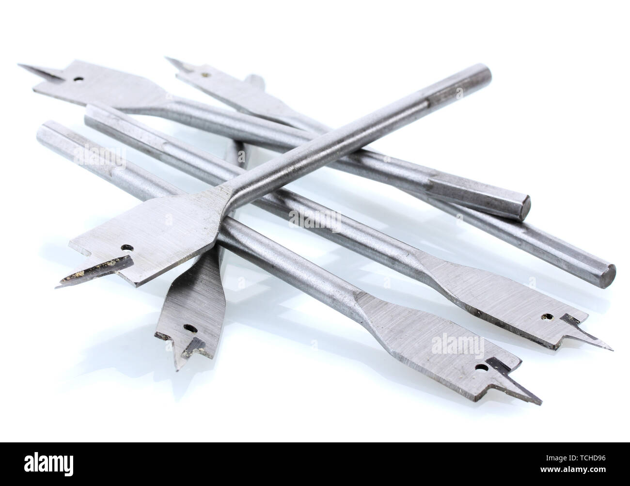 drill bits for wood isolated on white Stock Photo