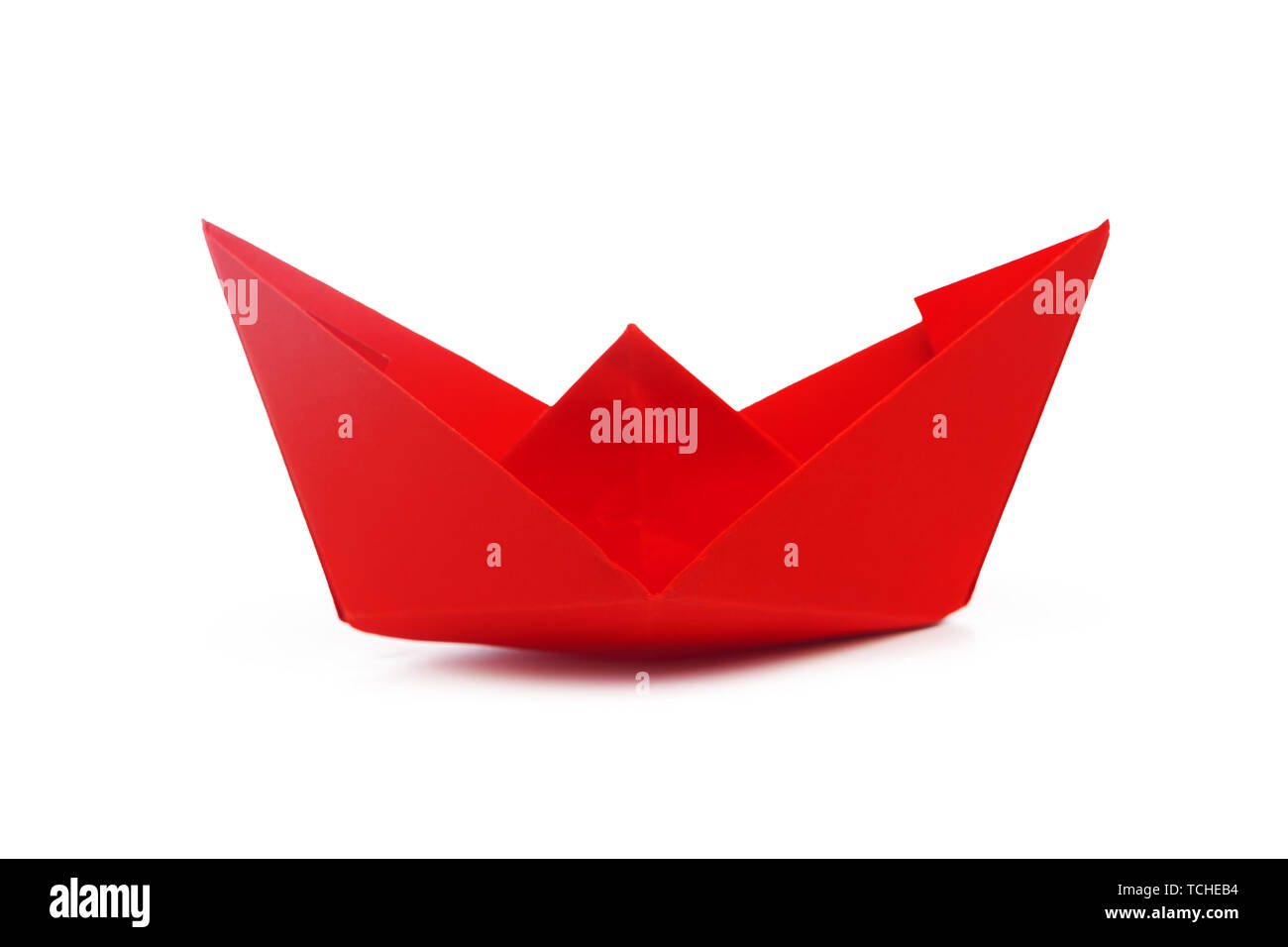 origami paper boat isolated on white background Stock Photo Alamy