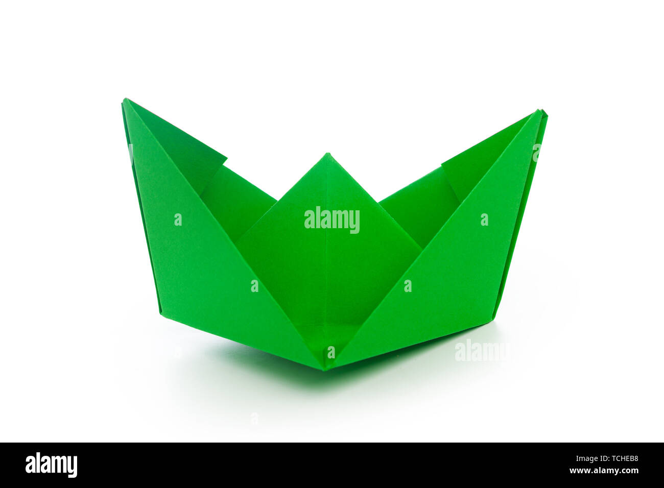 origami paper boat isolated on white background Stock Photo Alamy