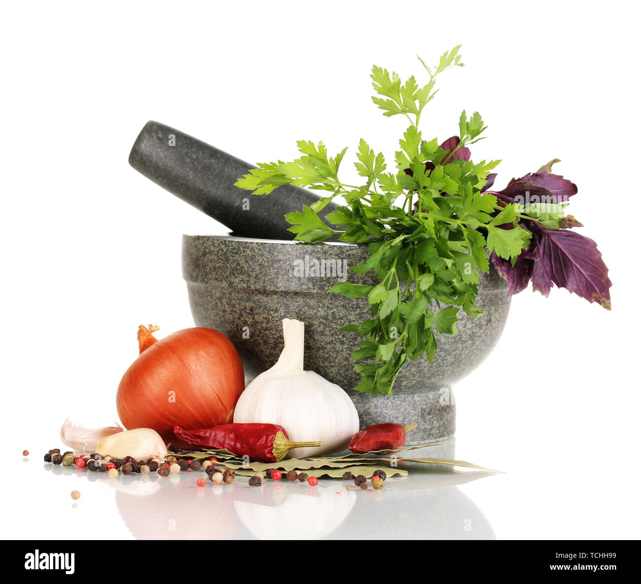 Set of ingredients and spice for cooking isolated on white Stock Photo ...