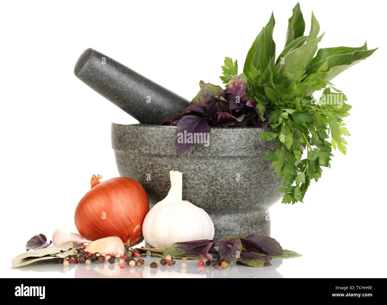 Set of ingredients and spice for cooking isolated on white Stock Photo ...