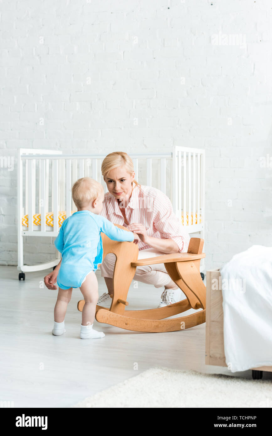 child's wooden rocking horse