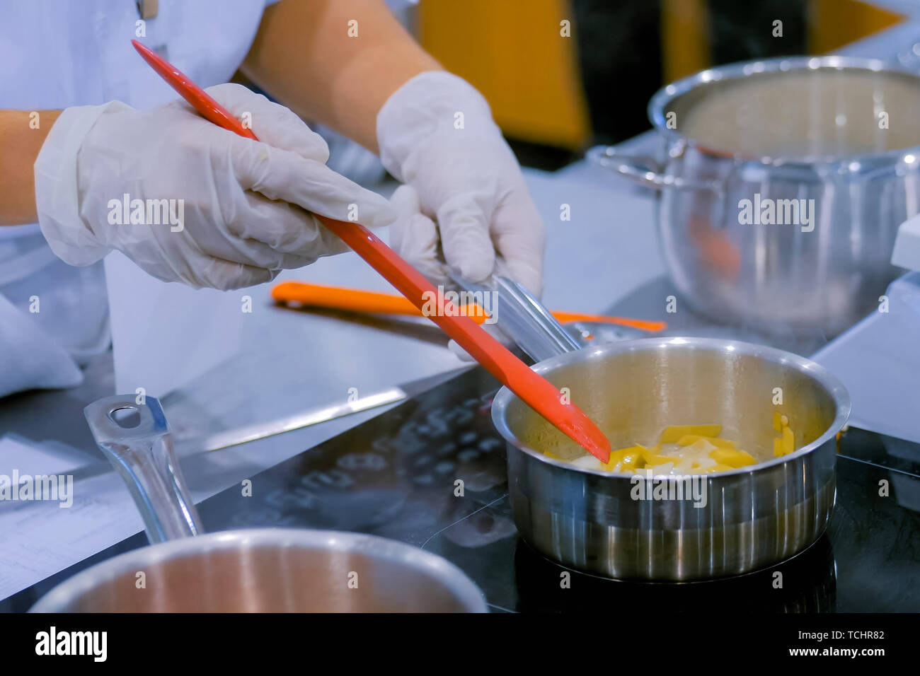 Process of preparing vegetables in pot Stock Photo Alamy