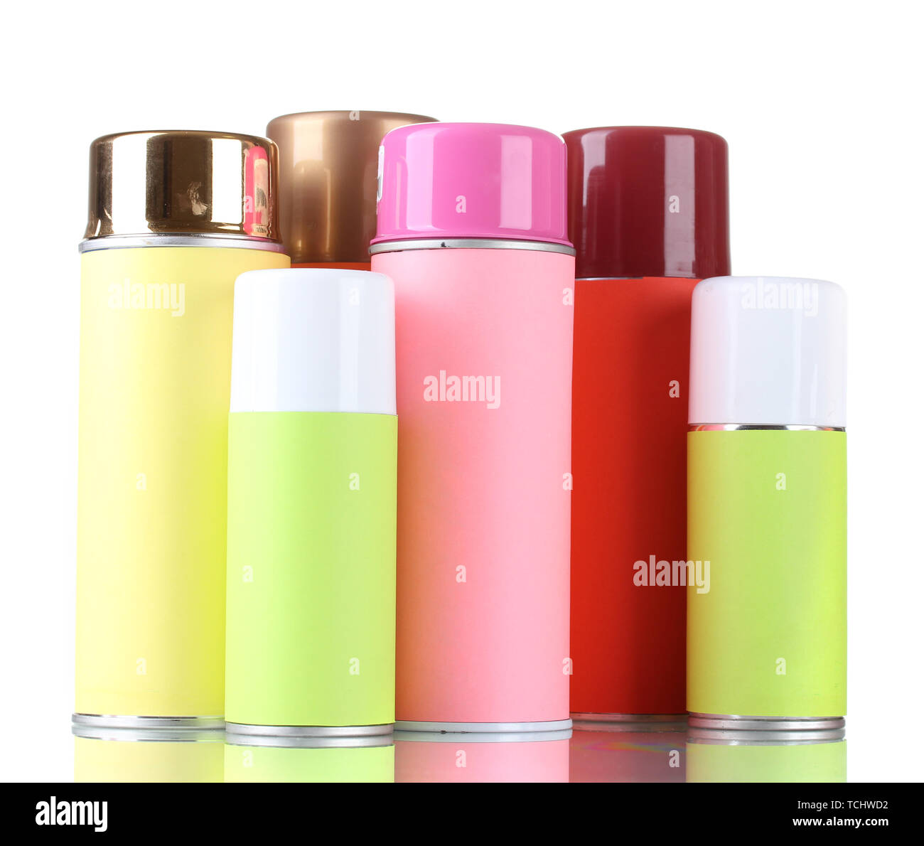 aerosol cans isolated on white Stock Photo Alamy
