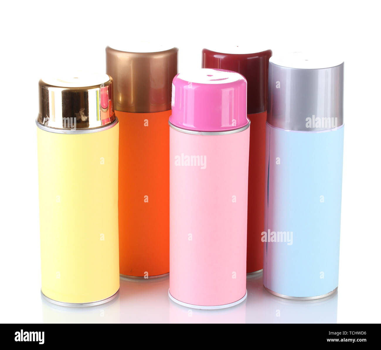 aerosol cans isolated on white Stock Photo Alamy