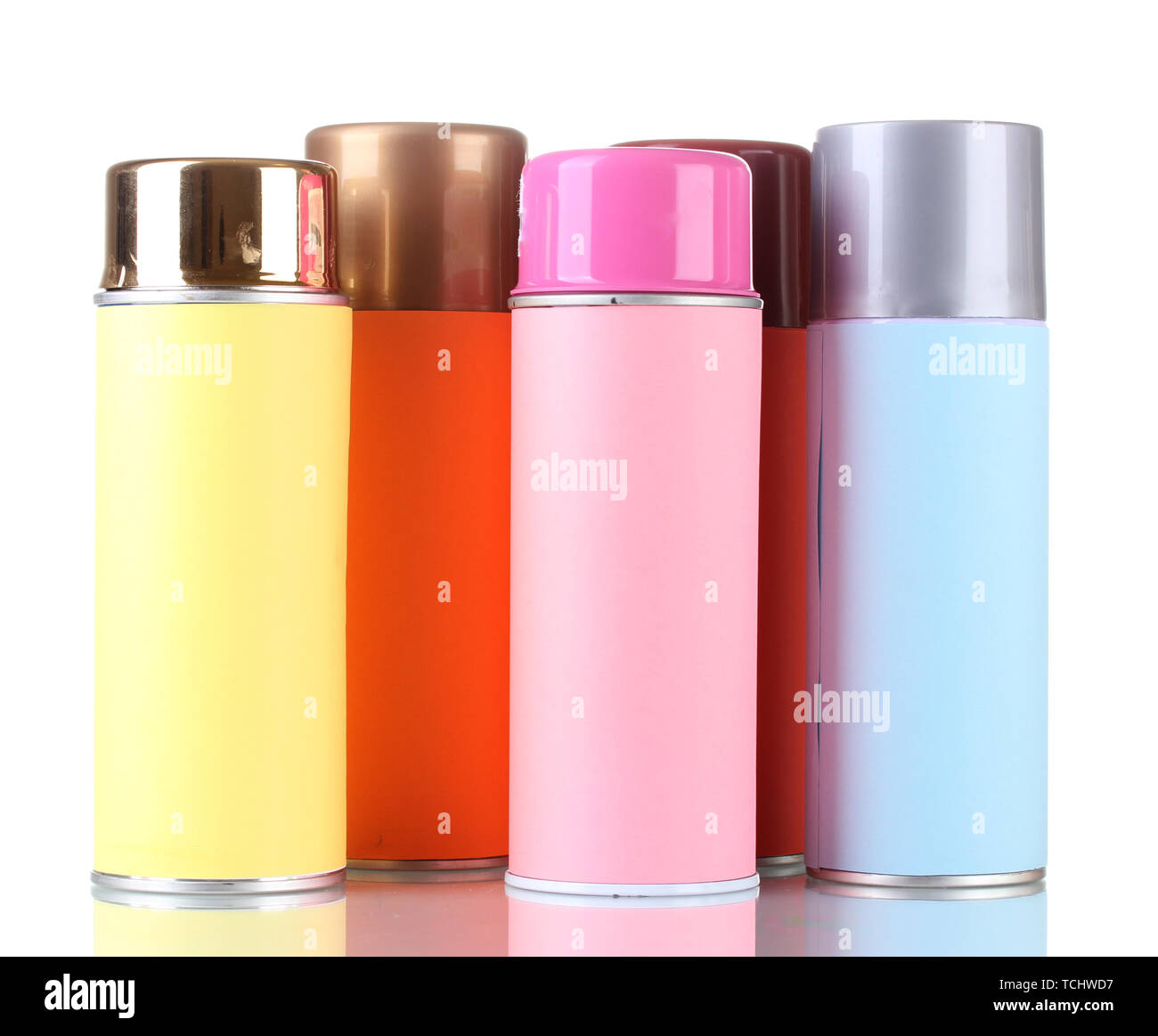 aerosol cans isolated on white Stock Photo - Alamy