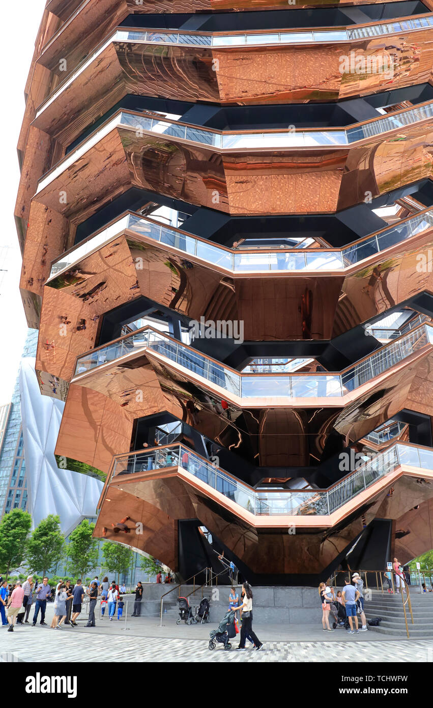 The Vessel in Hudson Yards in West Side of Manhattan. New York City.New ...