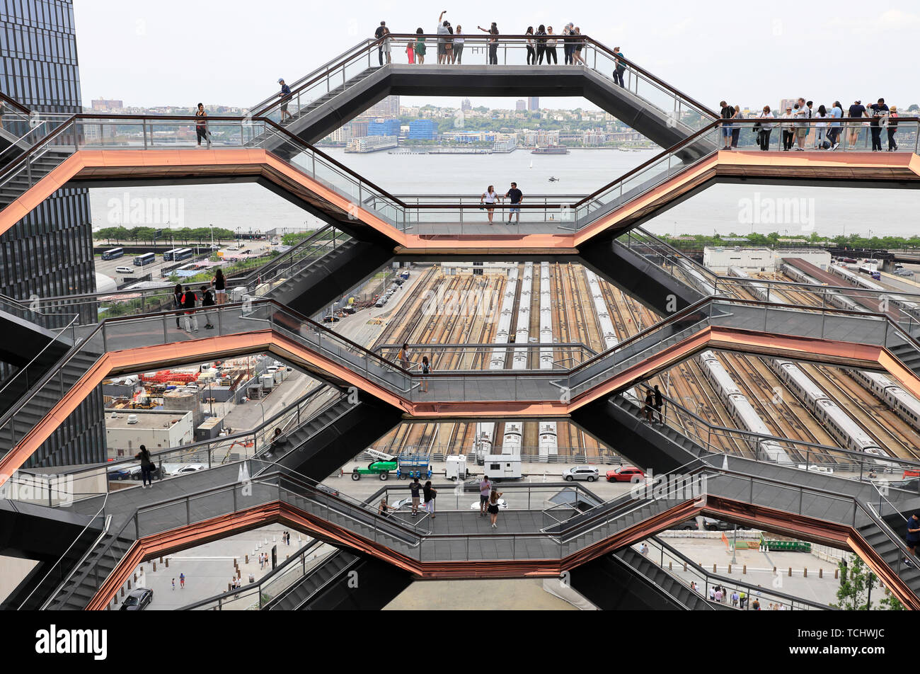 The Vessel in Hudson Yards in West Side of Manhattan. New York City.New ...
