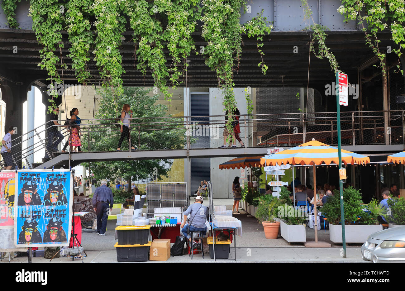 The southern end of the High Line park at Gansevoort Street in the