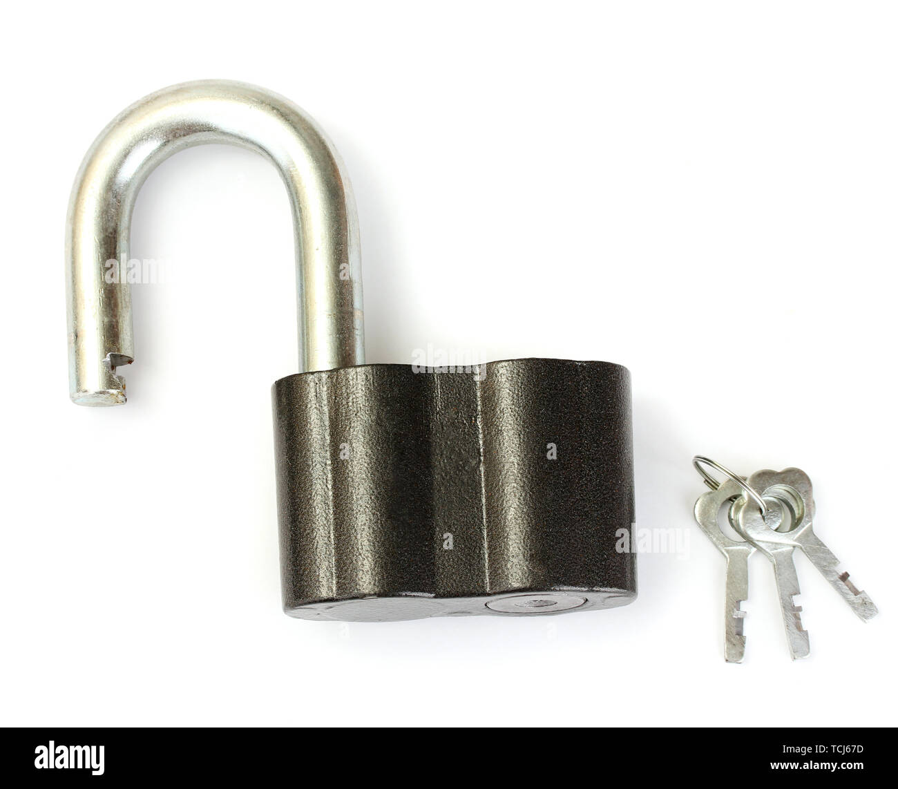 old padlock with keys isolated on white background Stock Photo - Alamy