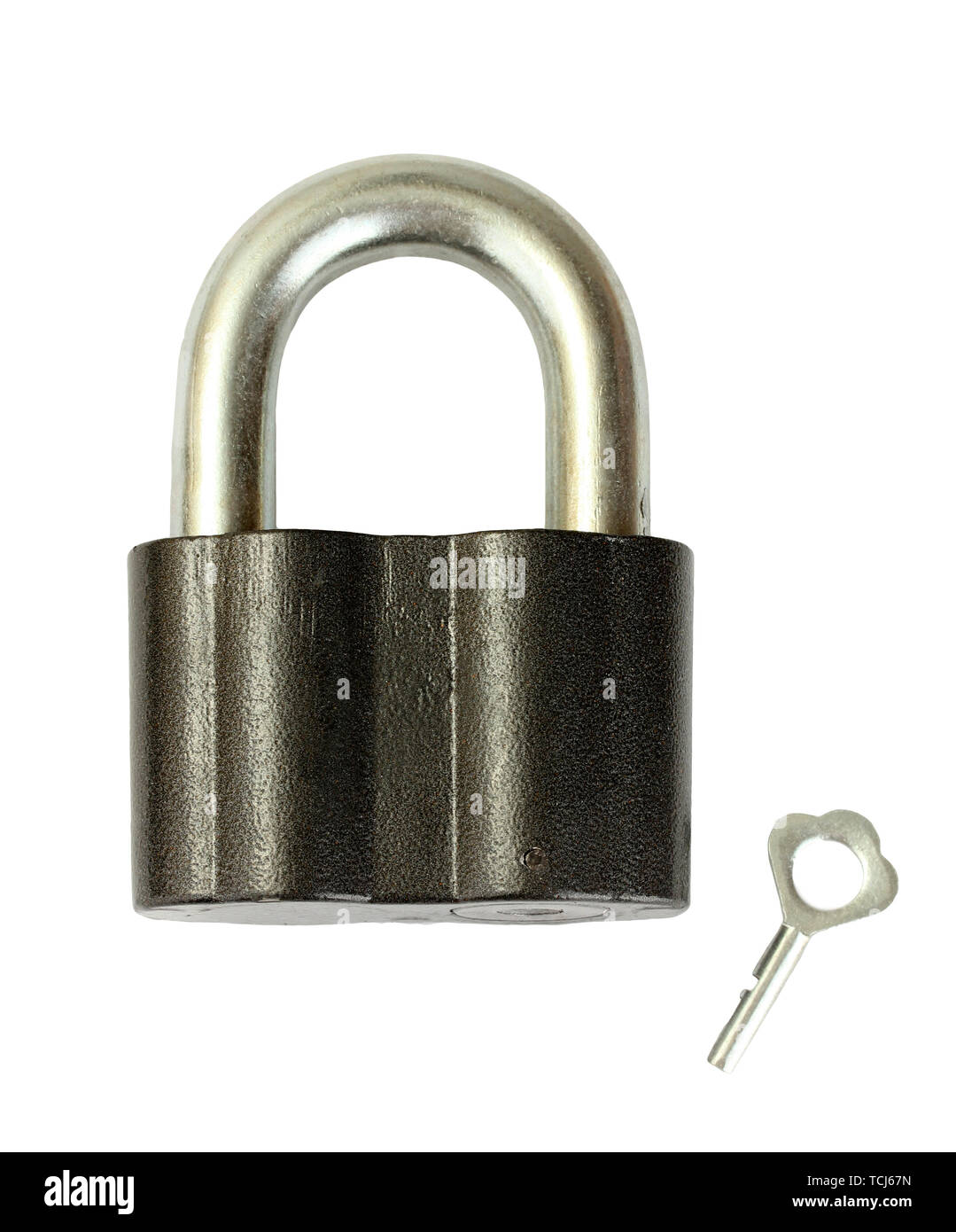old padlock with key isolated on white background Stock Photo - Alamy