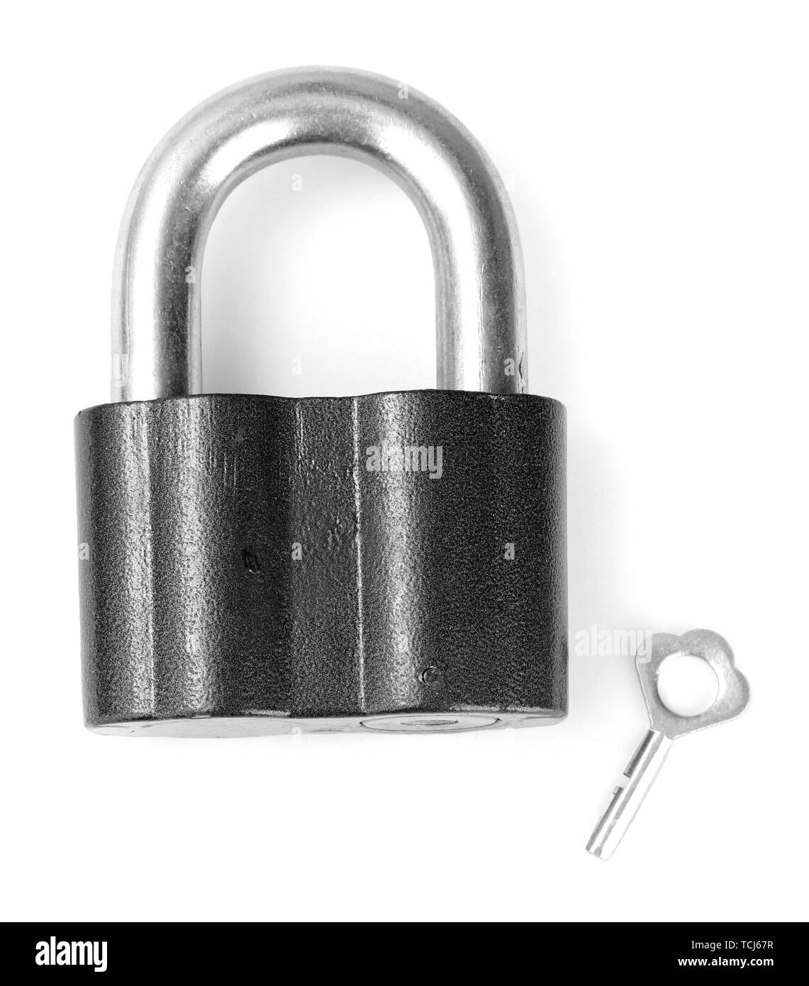 old padlock with key isolated on white background Stock Photo - Alamy