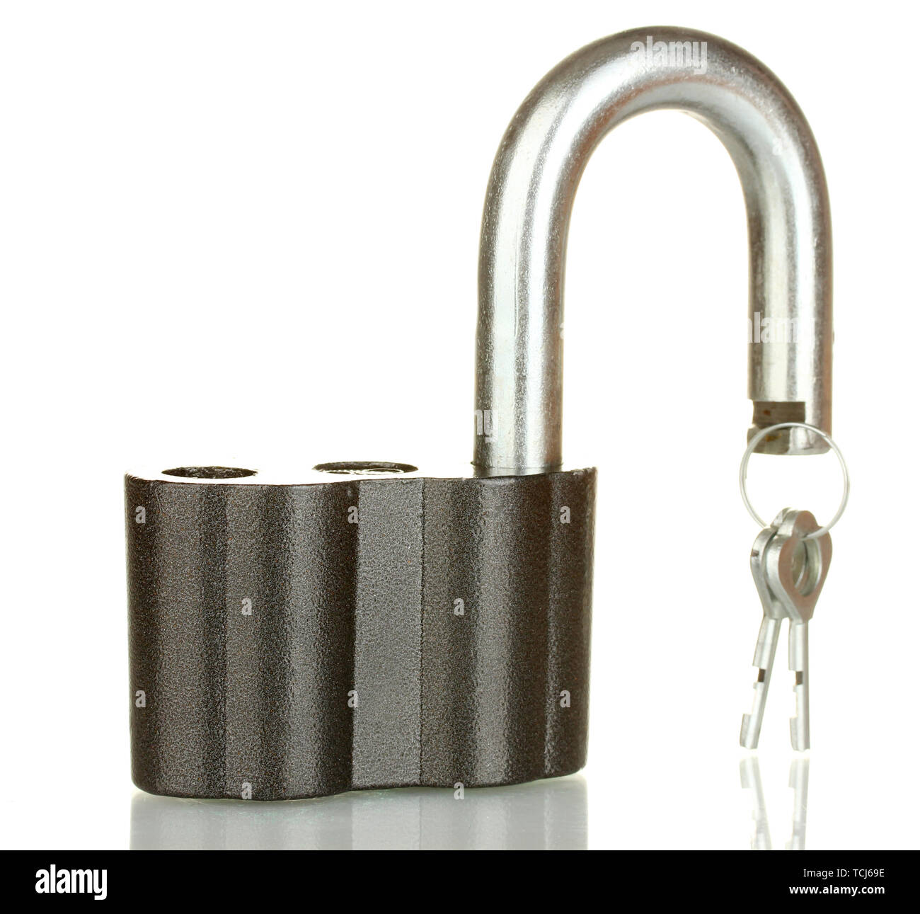 old padlock with keys isolated on white background Stock Photo - Alamy