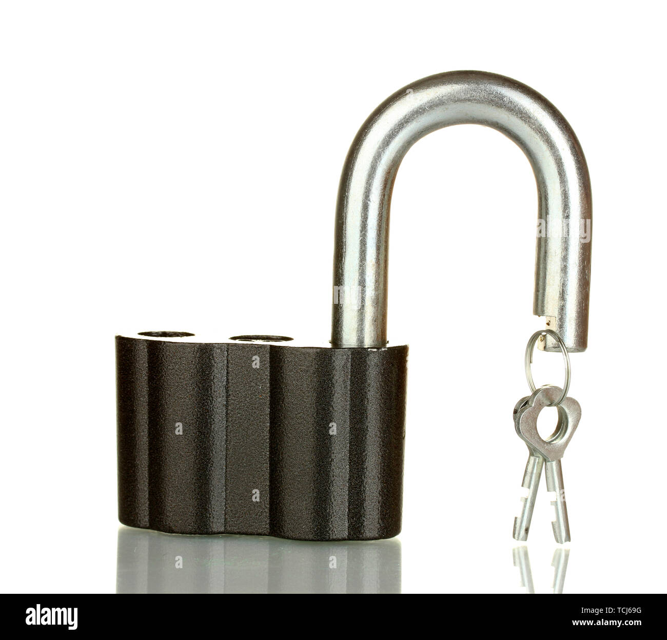 old padlock with keys isolated on white background Stock Photo - Alamy
