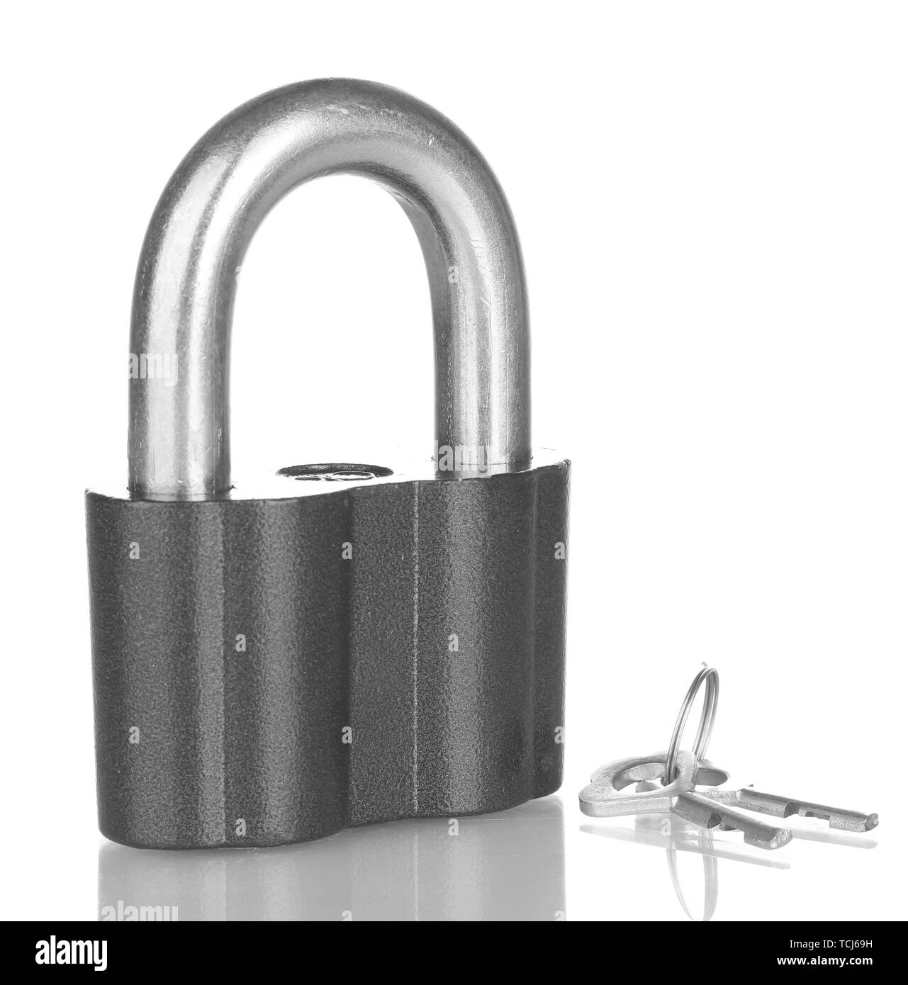 old padlock with keys isolated on white background Stock Photo - Alamy