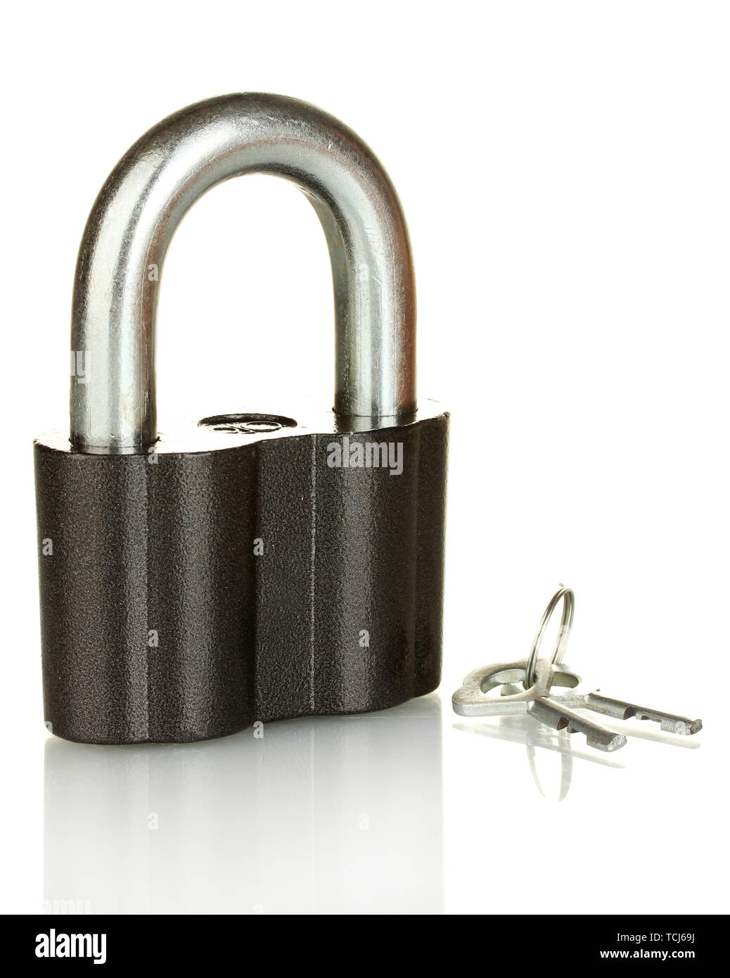 old padlock with keys isolated on white background Stock Photo - Alamy