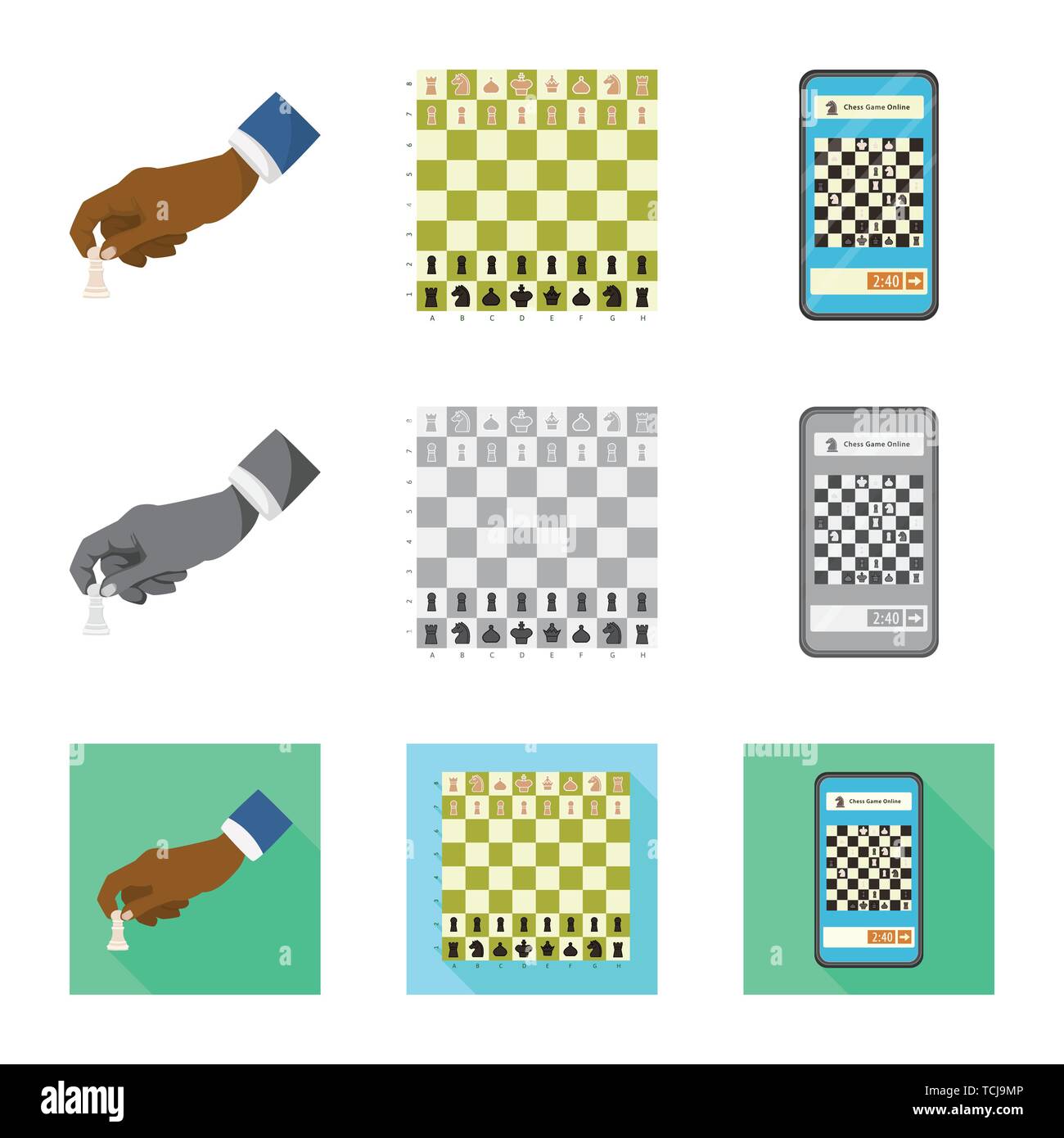 Chess table online game app concept strategy Vector Image