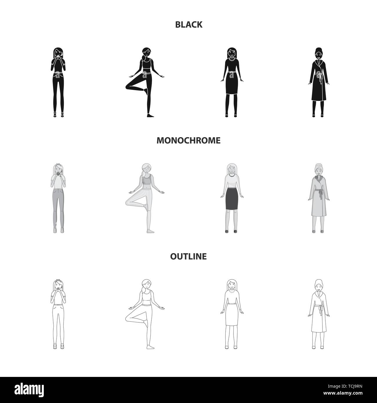 Isolated object of posture and mood sign. Collection of posture and ...