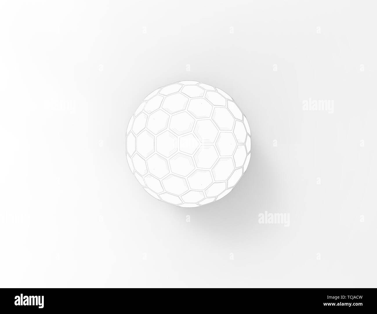 3d rendering of a honeycomb sphere dome isolated in white studio ...