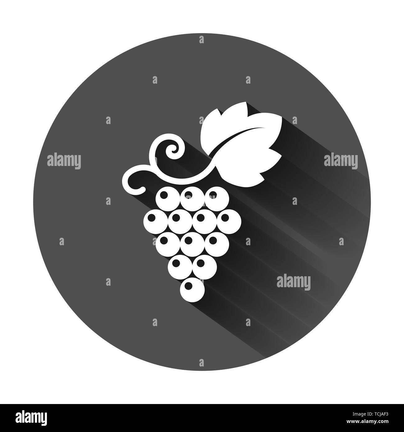 Grape fruits sign icon in flat style. Grapevine vector illustration on ...