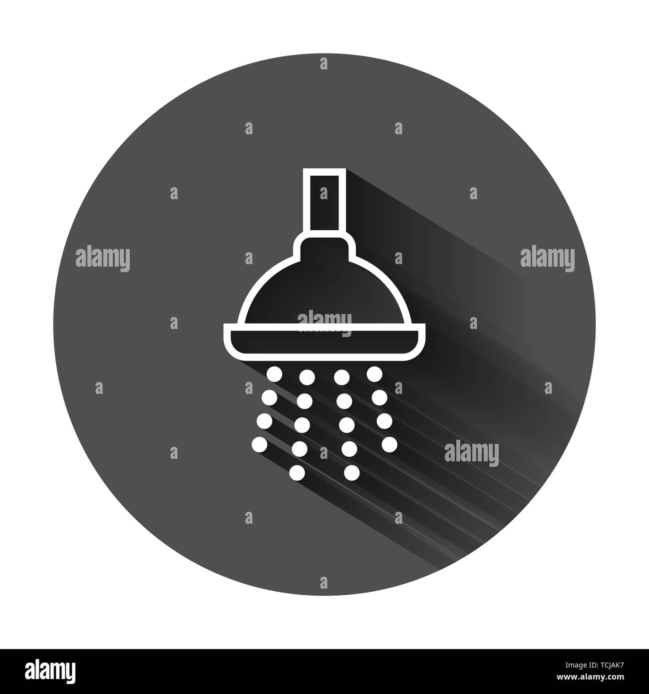 Shower sign icon in flat style. Bathroom water device vector ...