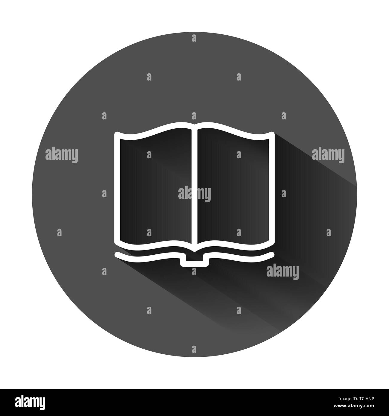 Open book icon in flat style. Literature vector illustration on black ...