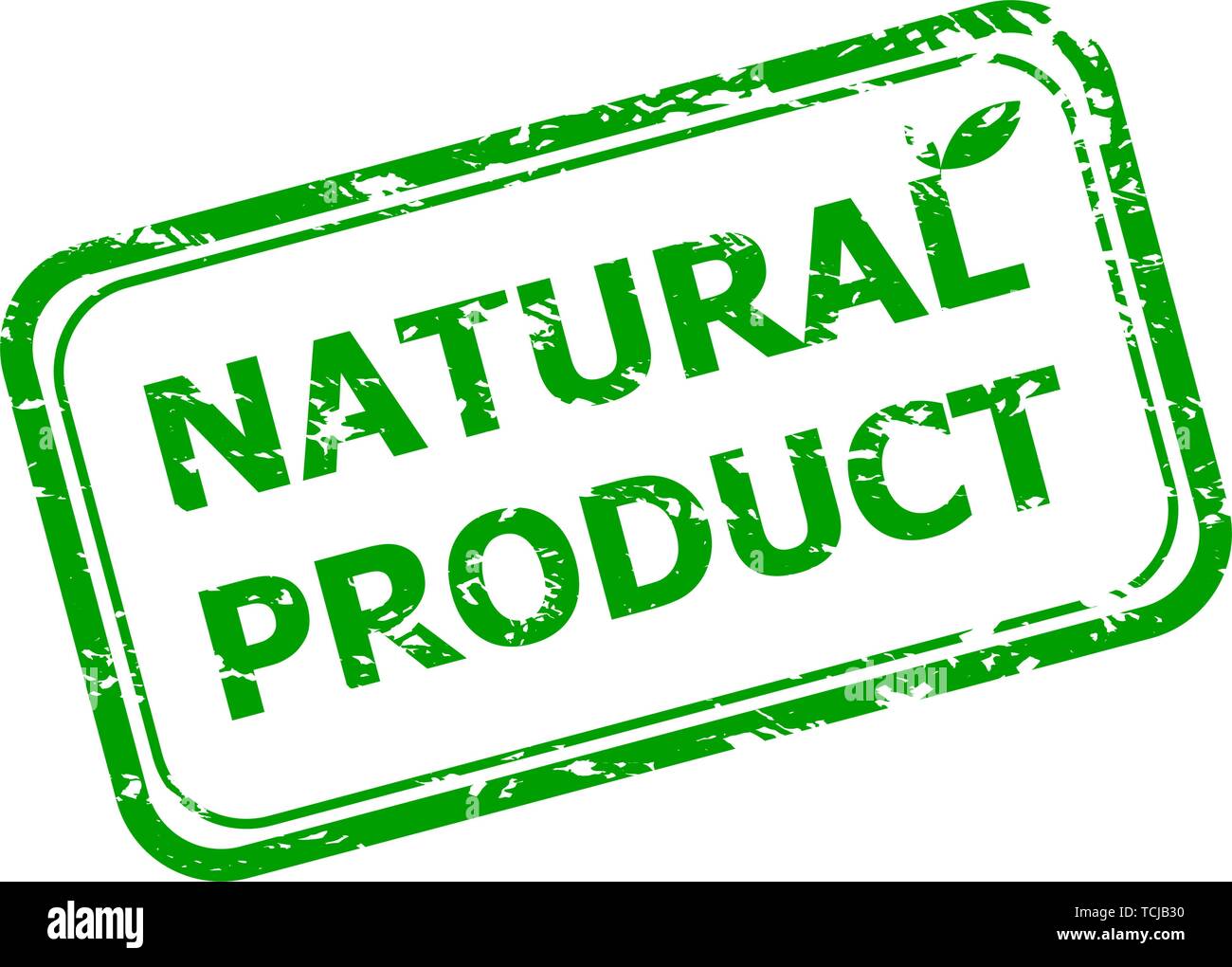 Natural product rubber stamp. Vector healthy product stamp, natural product sticker illustration Stock Vector
