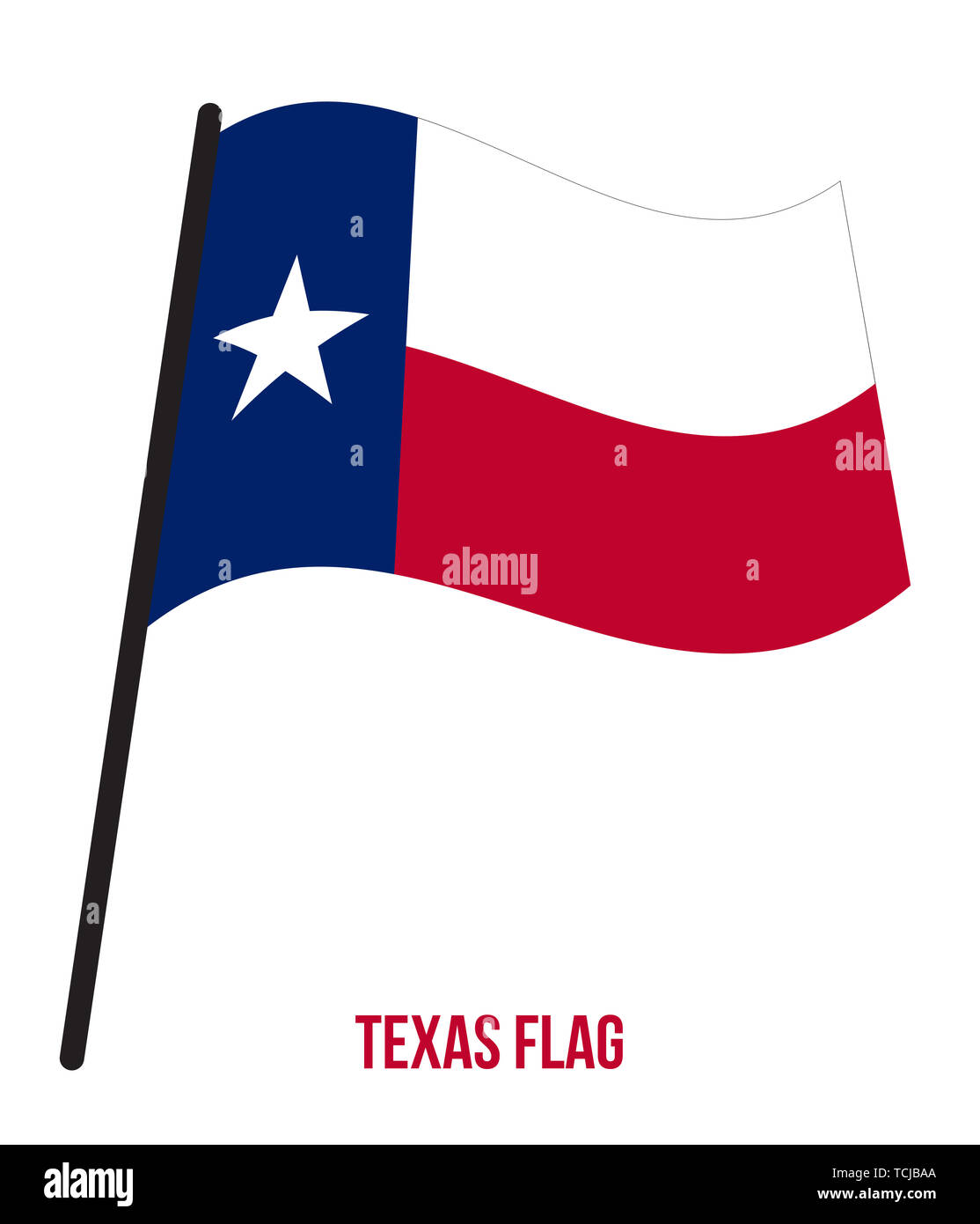 Texas Us State Flag Waving Vector Illustration On White Background