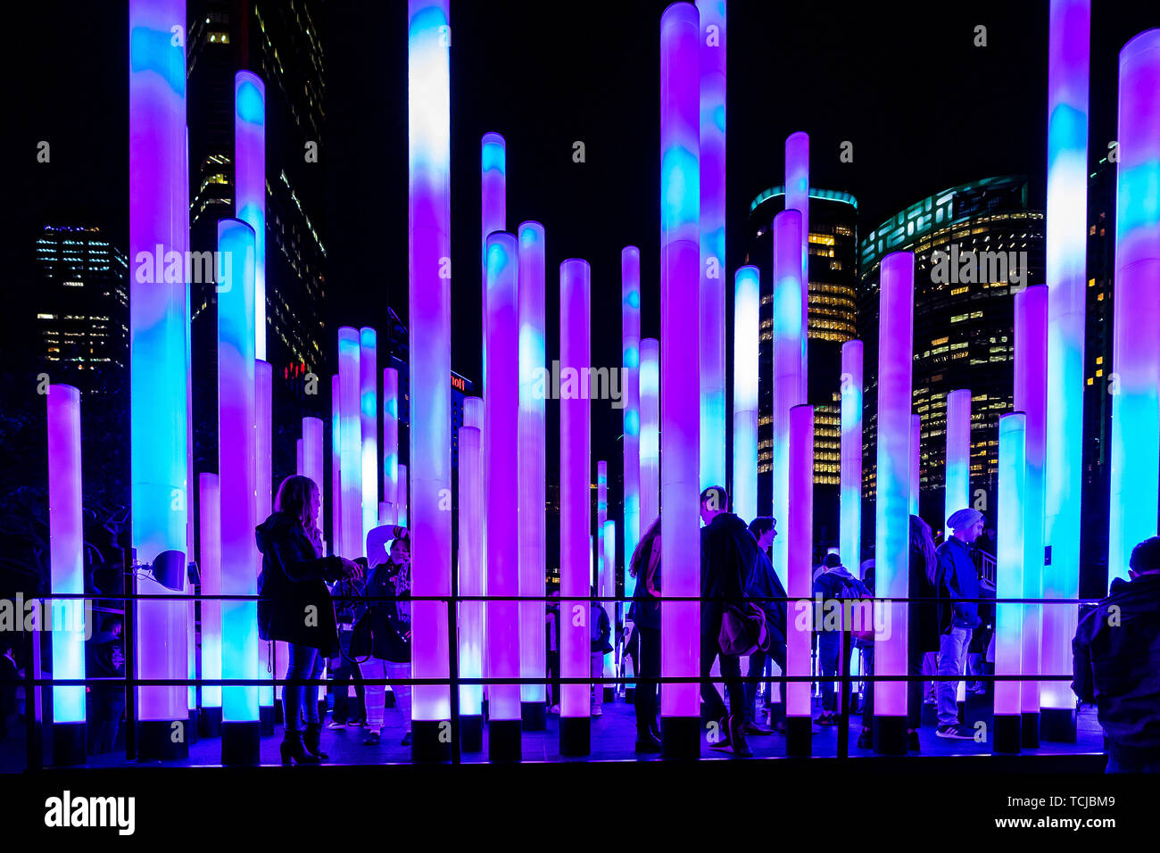 Samsung electric playground light installation as part of Vivid in Sydney, Australia. Stock Photo