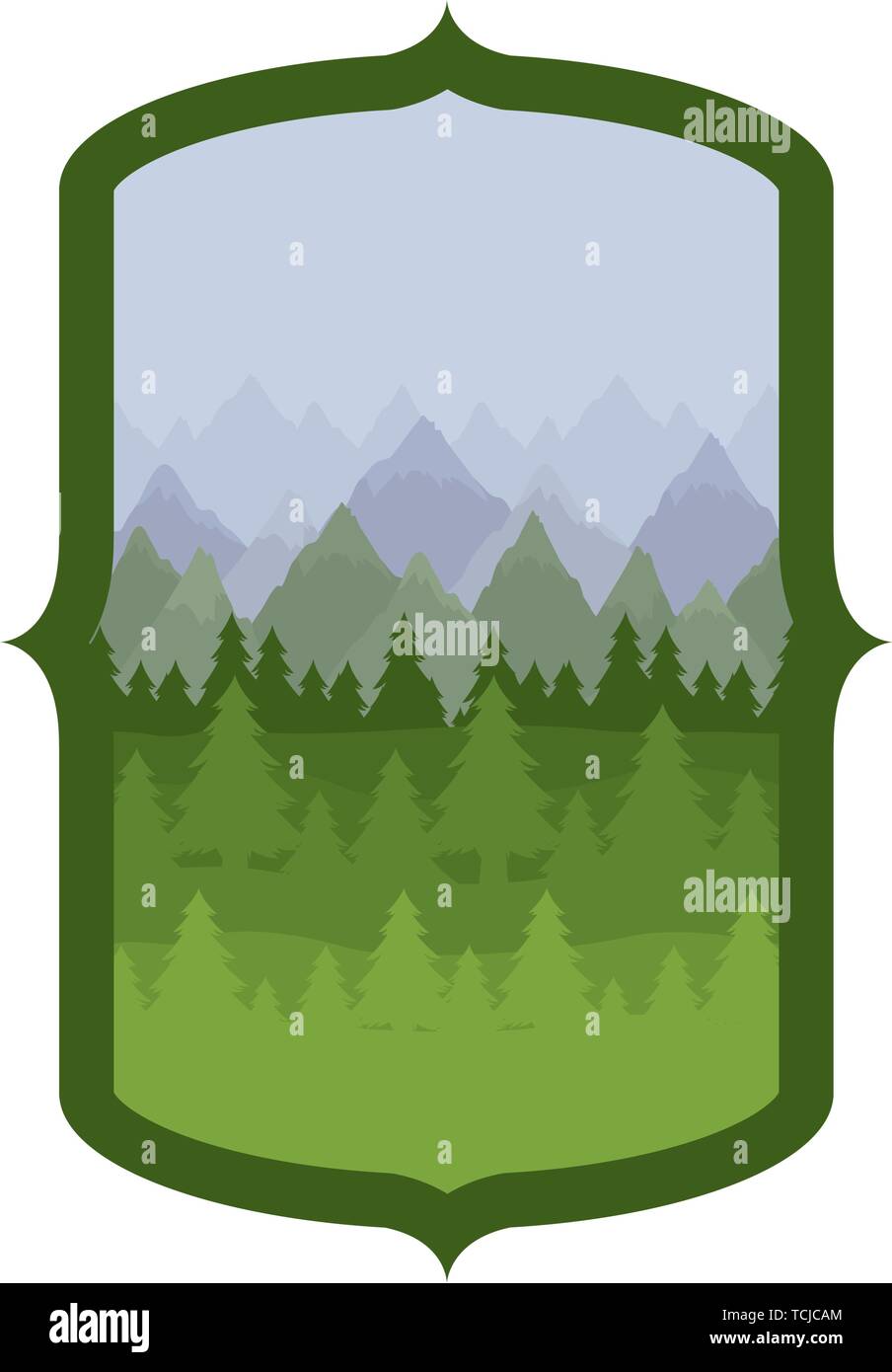 Isolated pine trees inside frame design Stock Vector Image & Art - Alamy