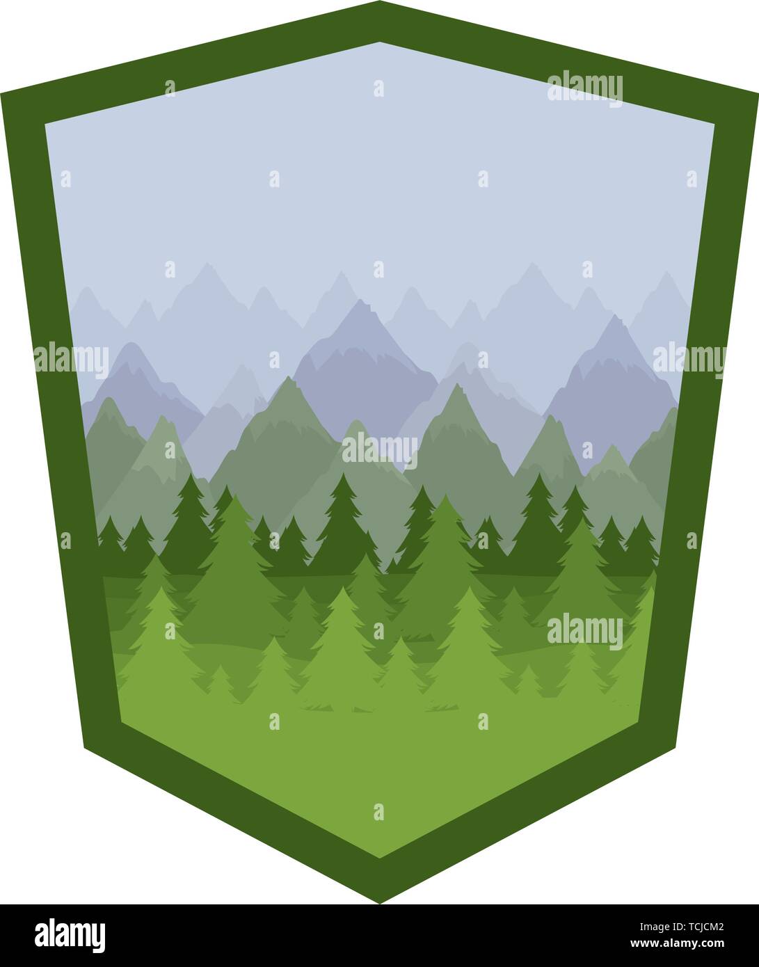 Isolated pine trees inside frame design Stock Vector Image & Art - Alamy