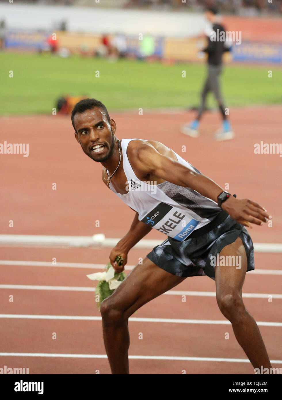 ROME, ITALY - JUN 06: Telahun Haile Bekele of Ethiopia competes in the Men 5000m event during the IAAF Diamond League 2019 Golden Gala Pietro Mennea i Stock Photo