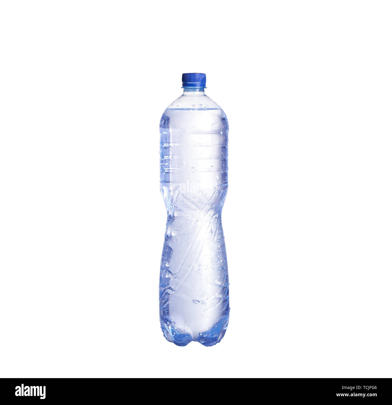 Soda water bottle with blank label. Isolated on white Stock Photo Alamy