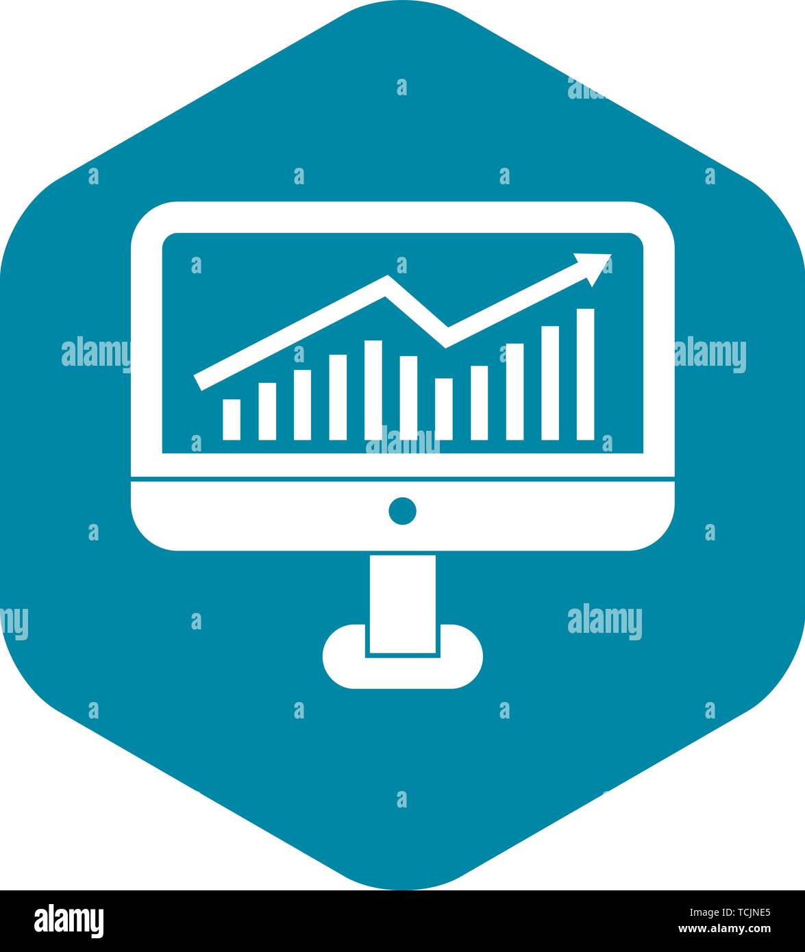 Growth graph on the computer monitor icon Stock Vector Image & Art - Alamy