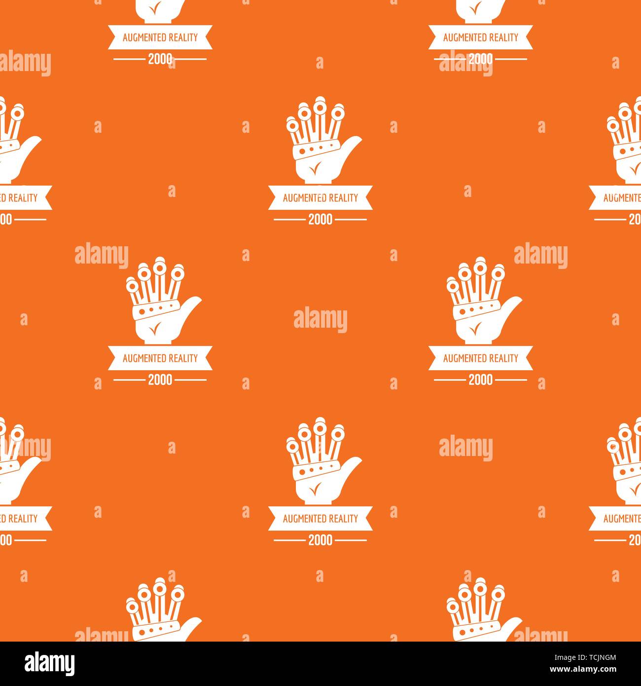 Vr innovation pattern vector orange Stock Vector