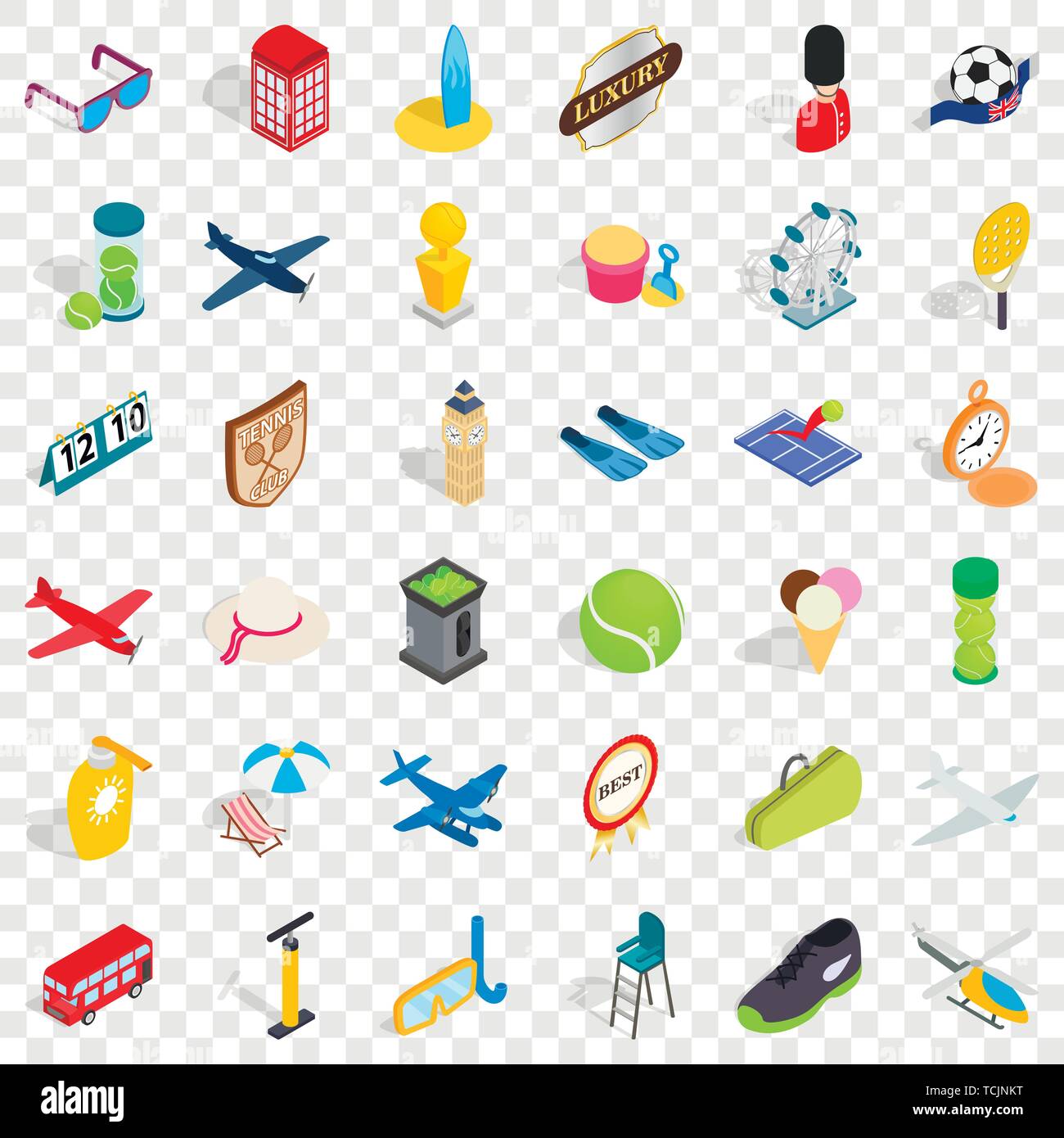 Rocket icons set, isometric style Stock Vector