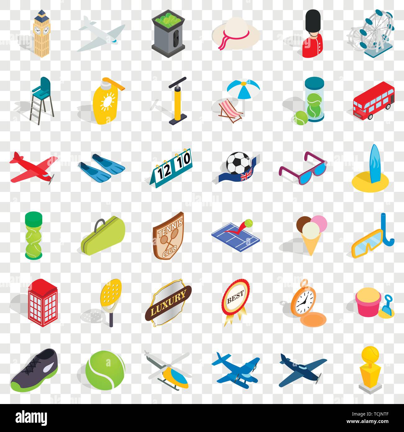 Helicopter icons set, isometric style Stock Vector
