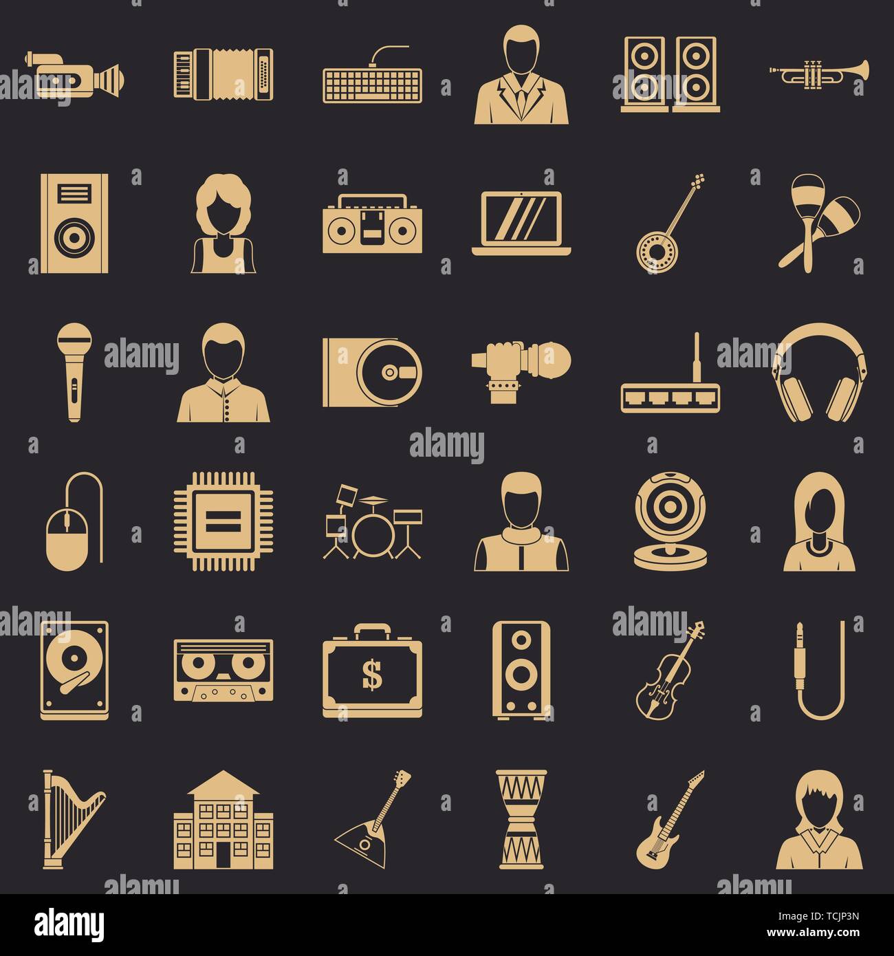 Opus icons set, simple style Stock Vector Image & Art - Alamy