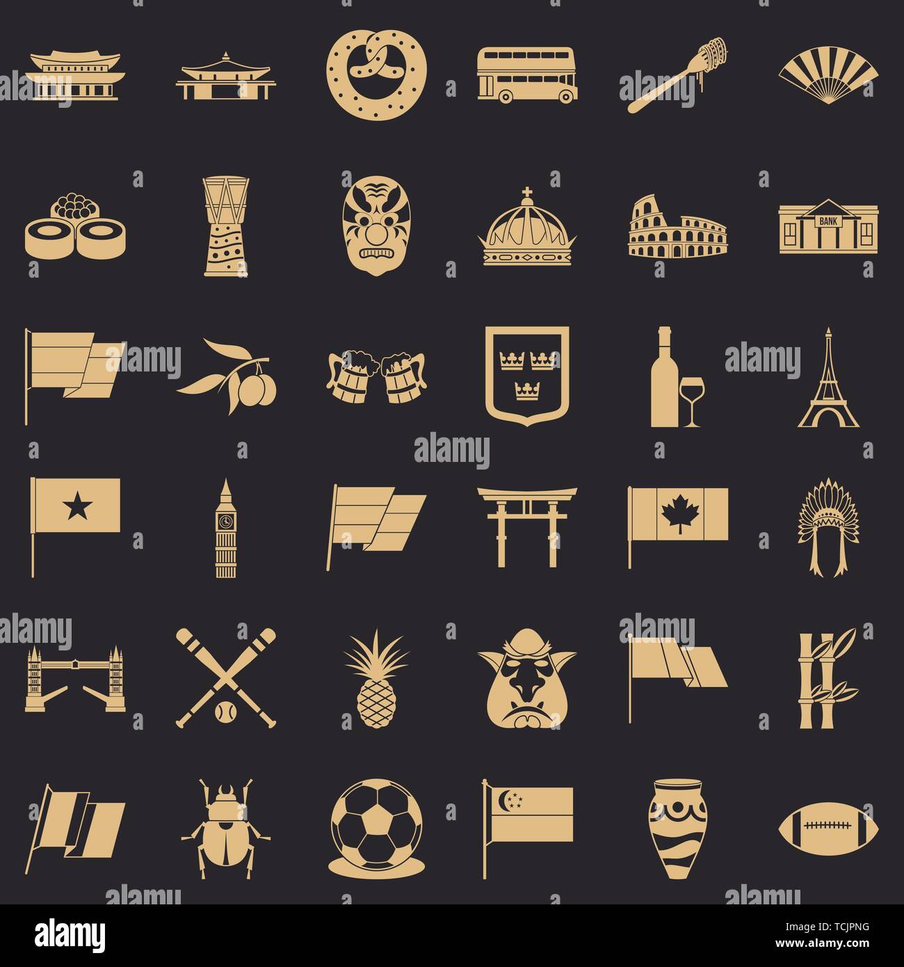 National flag icons set, simple style Stock Vector Image & Art - Alamy