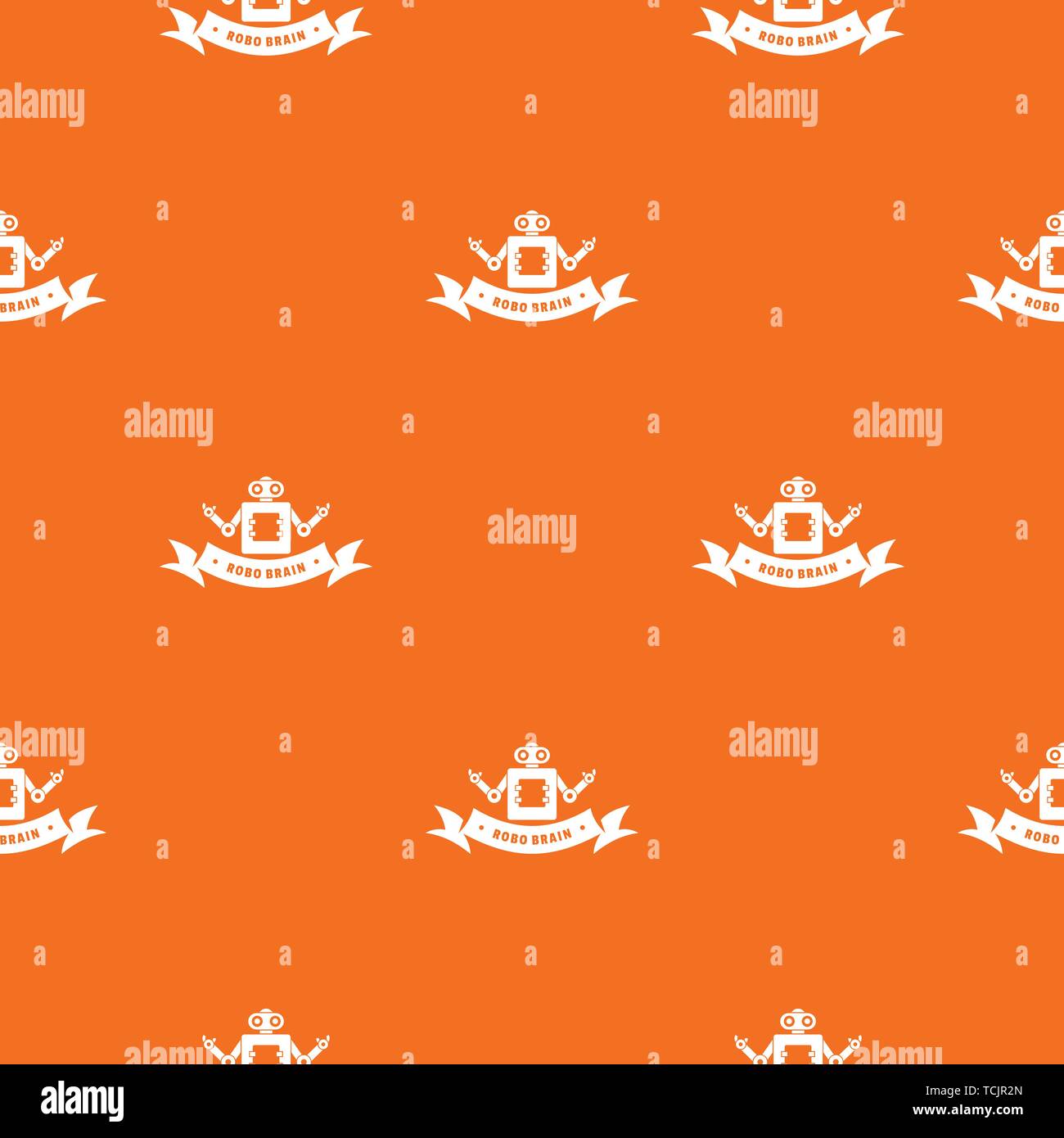 Robot brain pattern vector orange Stock Vector
