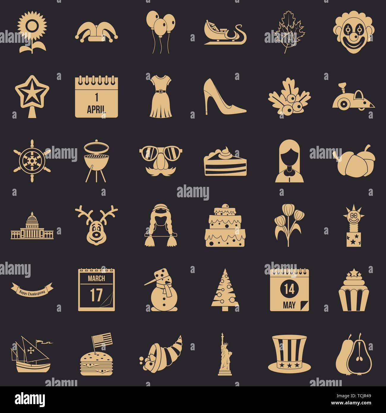 National folklore icons set, simple style Stock Vector Image & Art - Alamy