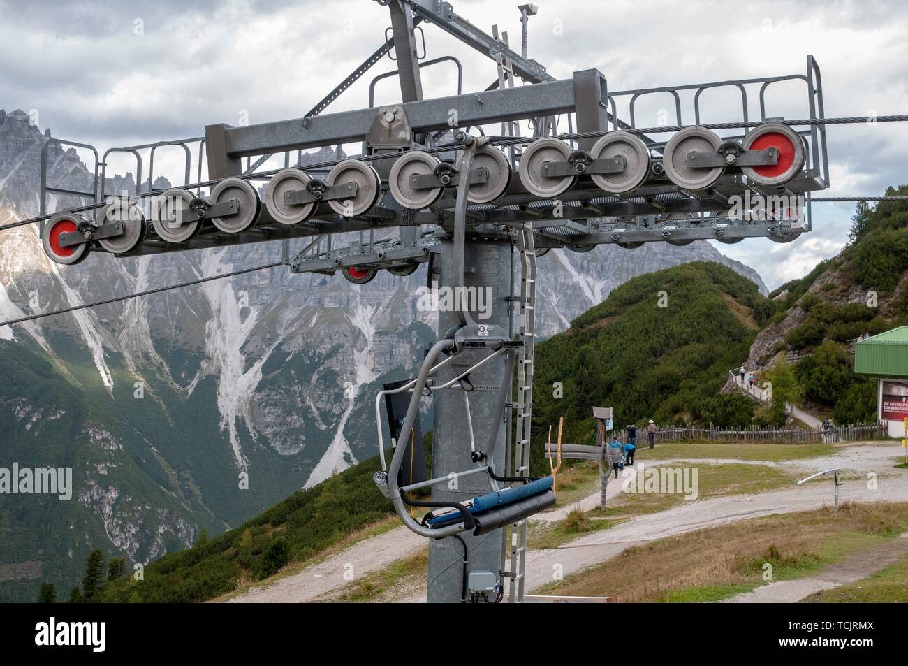 Chair lift tower Stock Photo