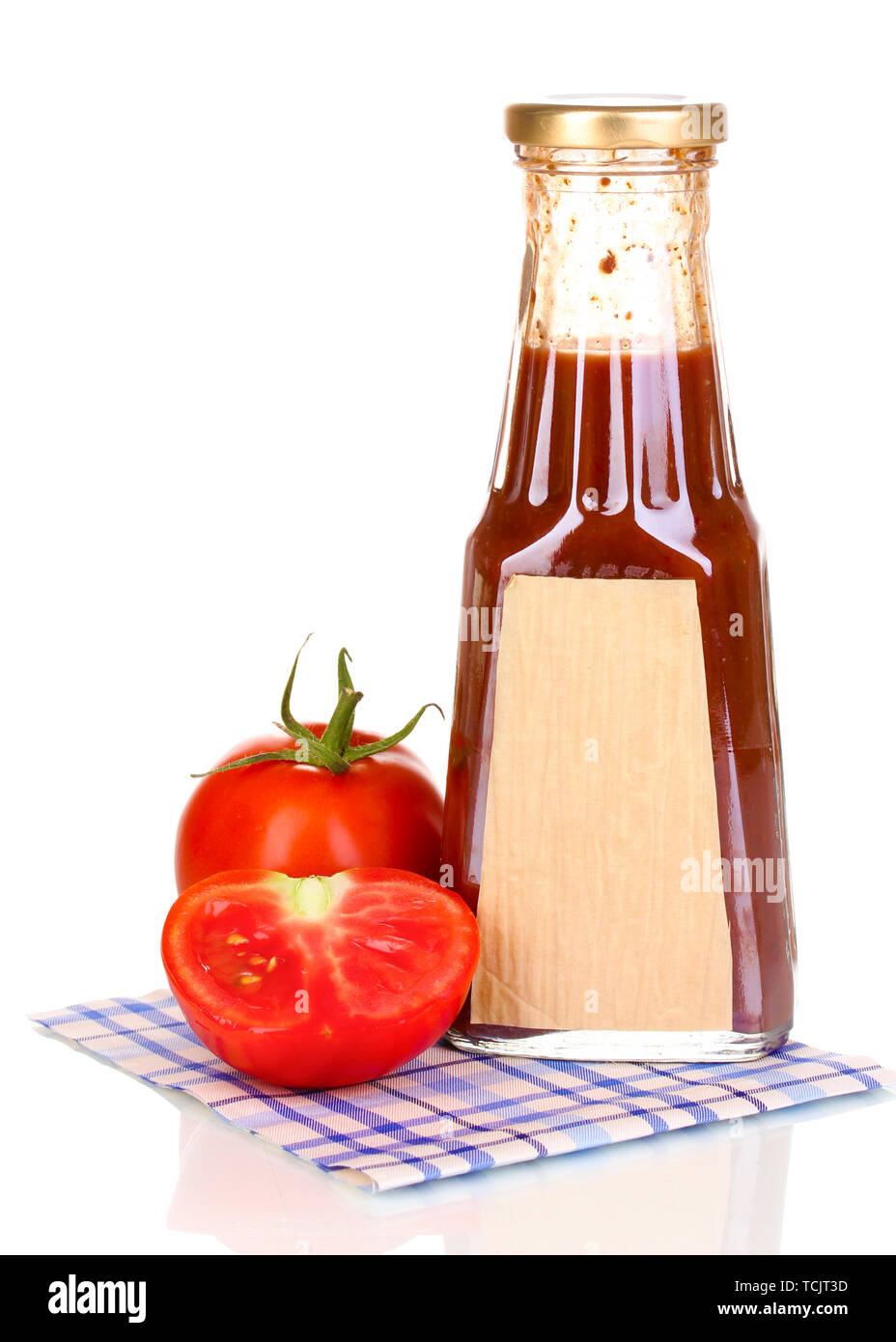 Tomato sauce in bottle isolated on white Stock Photo - Alamy