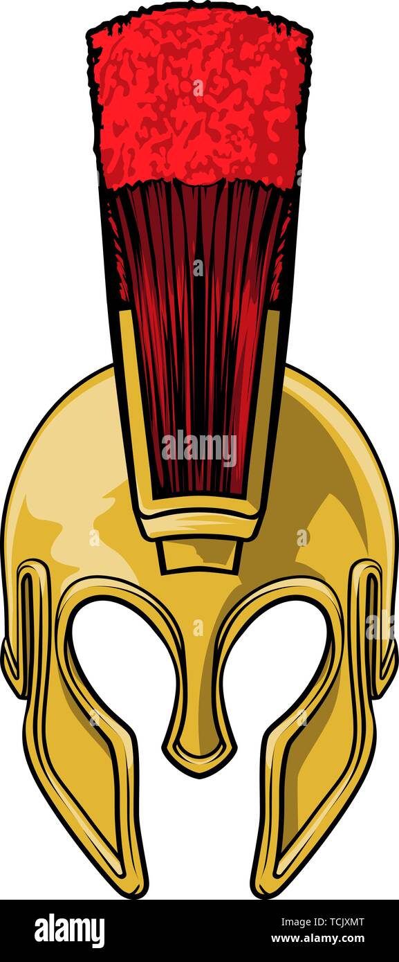 Spartan Gladiator Roman Trojan Warrior Helmet Stock Vector