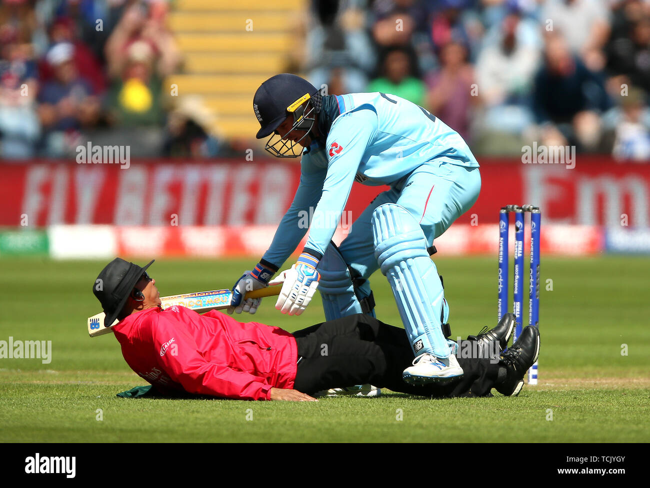 Collides into umpire joel wilson hires stock photography and images