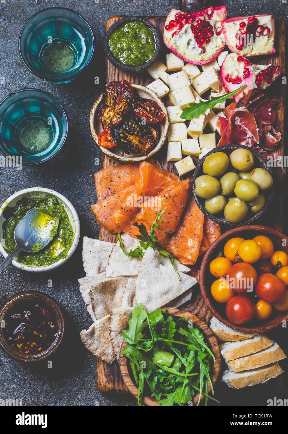 Smoked salmon bruschetta on antipasti table hires stock photography and images Alamy