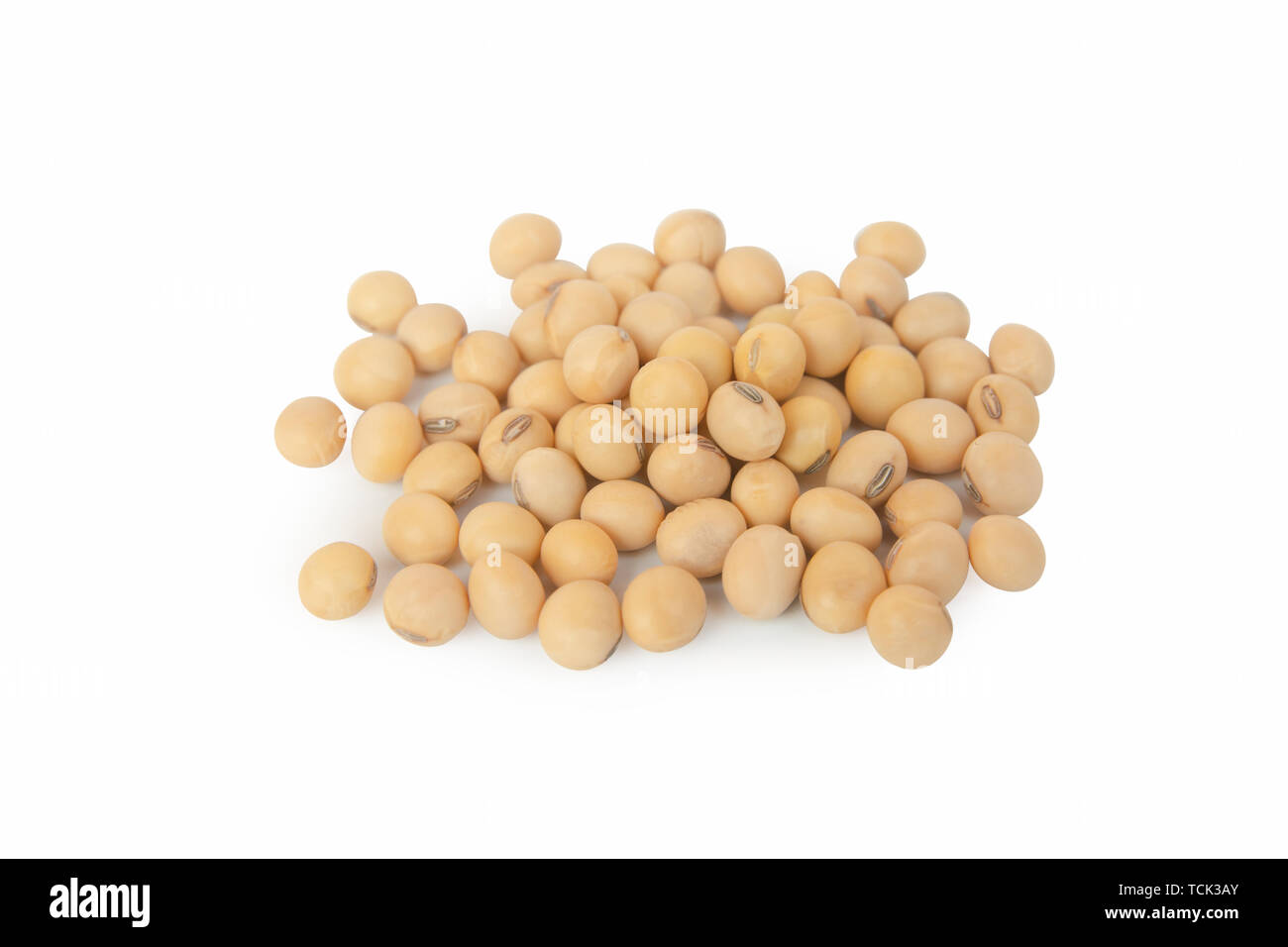 Soybeans isolated on white background with clipping path. Stock Photo