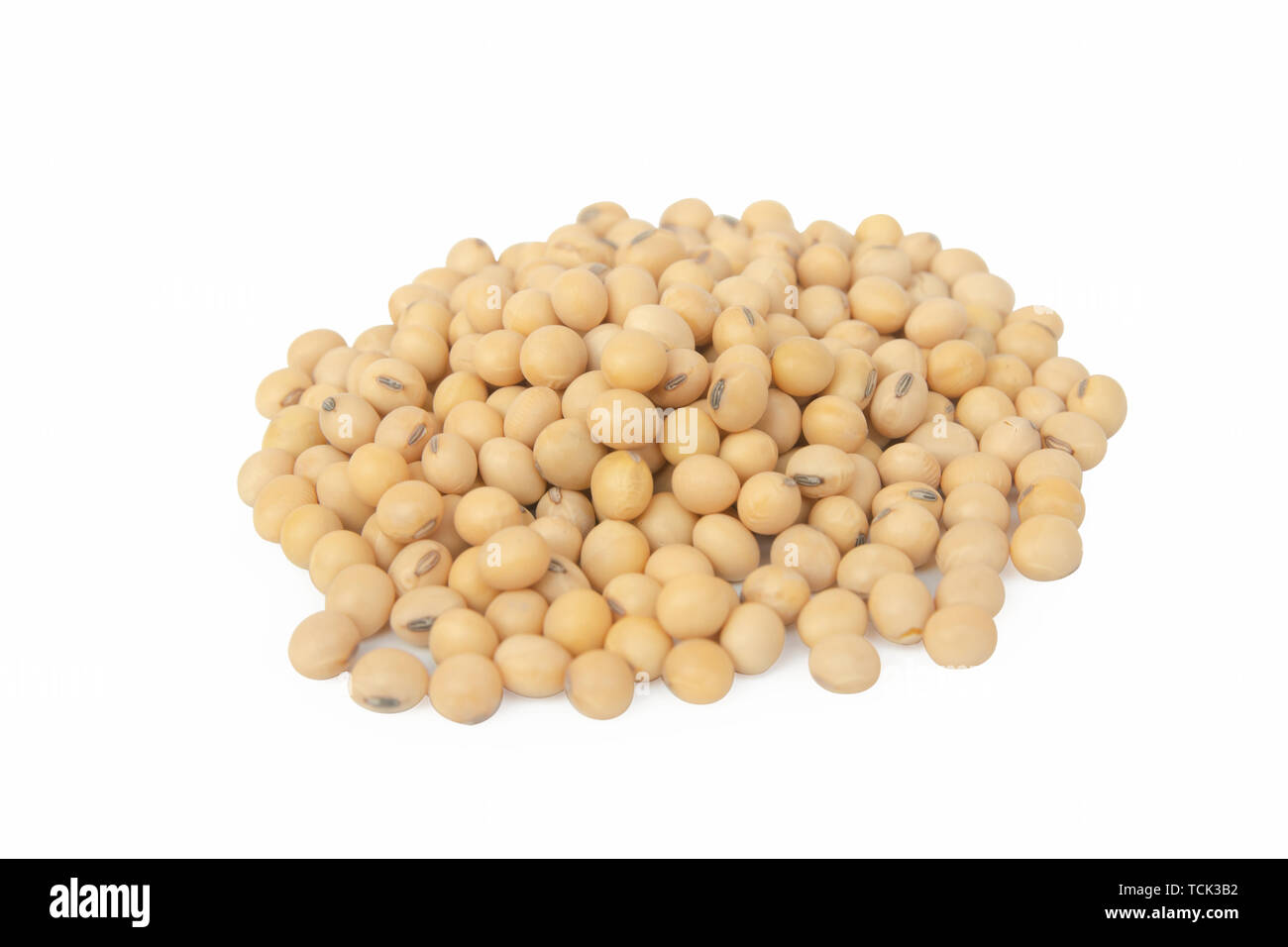 Soybeans isolated on white background with clipping path. Stock Photo