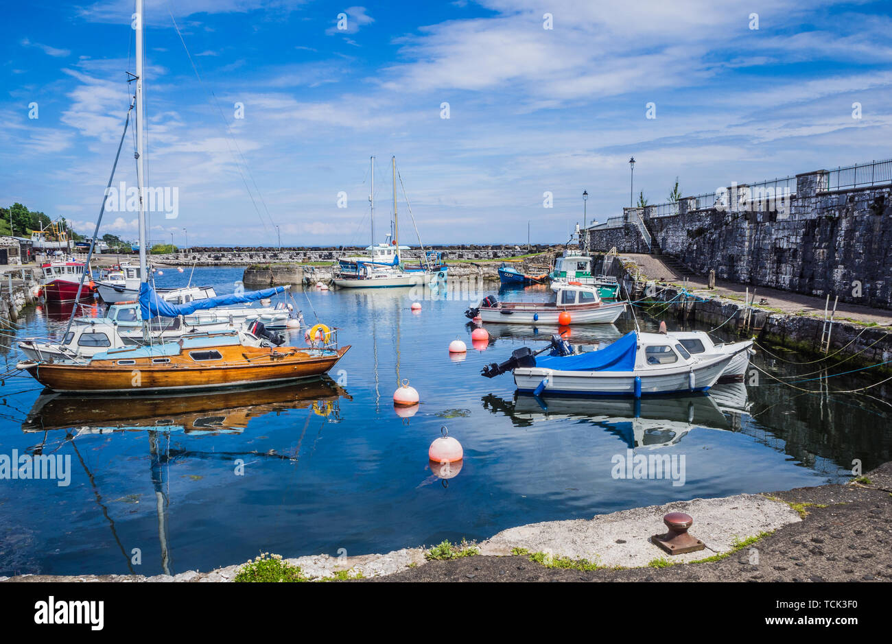 Carnlough, a small village on the causeway coastal road in Antrim, Northern Ireland Stock Photo